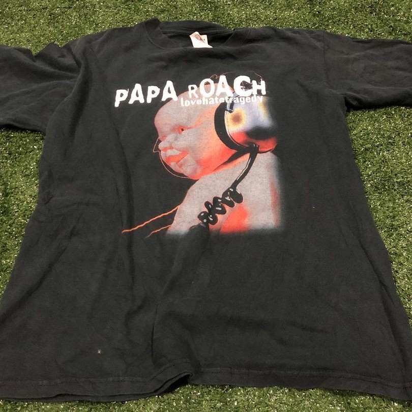 蟑螂老爹Papa Roach摇滚乐队t恤美国暗黑宽松潮牌短袖ins超火半袖