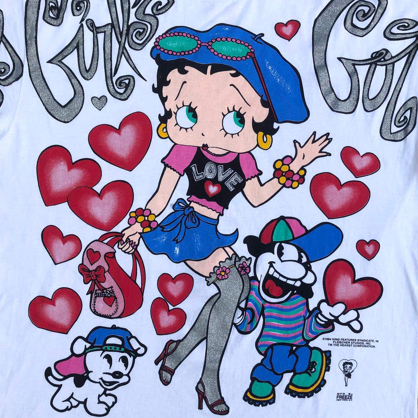 孤独星球动漫 betty boop shirt学生质感大码嘻哈高街滑板t恤短袖