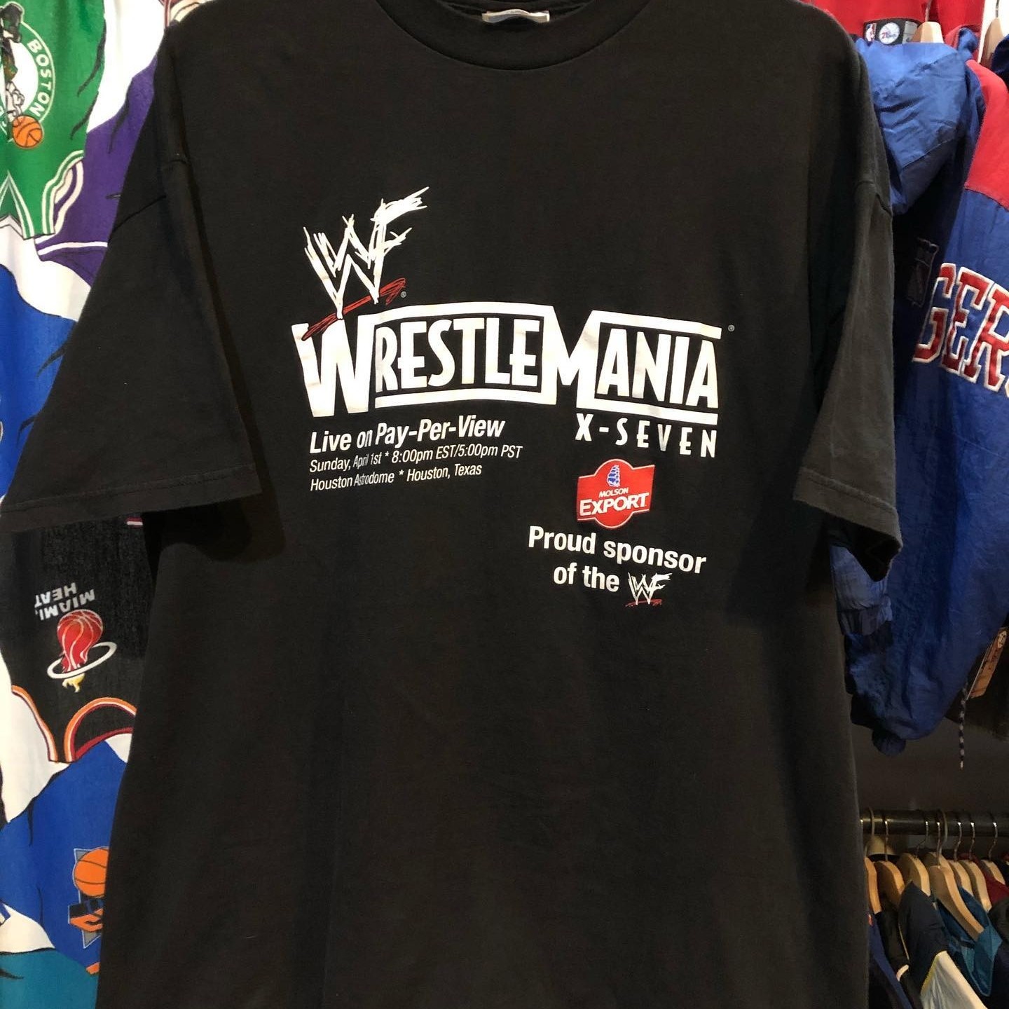 WrestleMania 摔角狂热情侣T恤大码简约薄松弛感上衣无性别原宿风