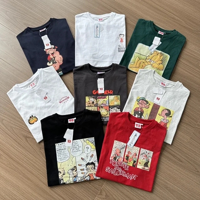 夏天就应该“缤纷多彩”啊卡通图案印花 纯棉宽松 短袖T恤 男女款