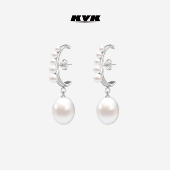 KVK 古力娜扎同款 CLOUD云系列C型珍珠耳坠高耳位耳环原创耳饰