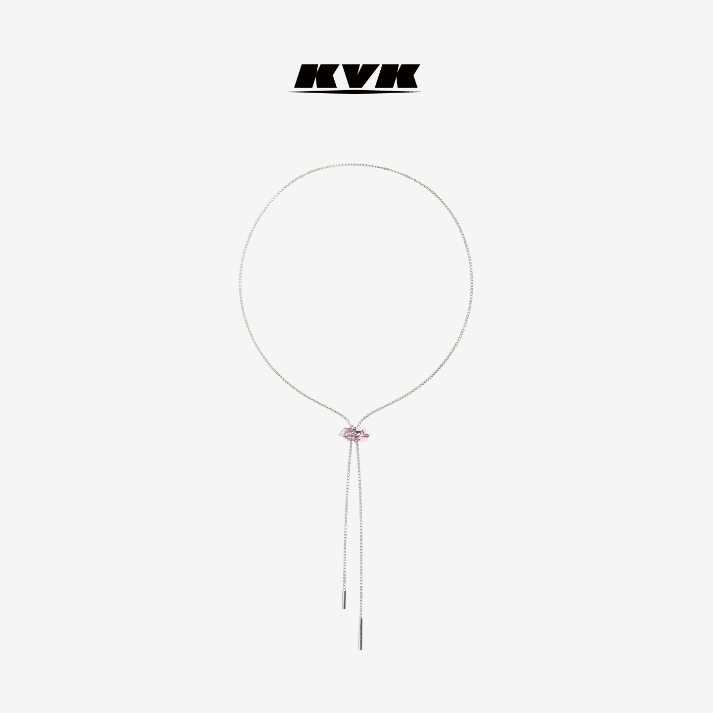 KVK晶体抽绳项链仿水晶耳钉