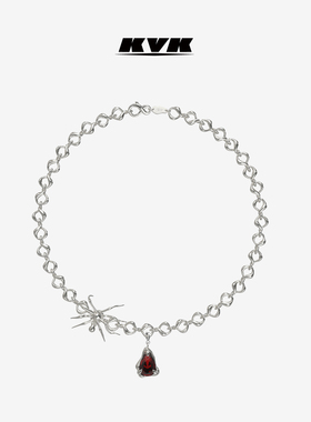 KVK SPIDER 蛛序系列蜘蛛血滴吊坠项链明星同款潮流原创情侣爆款