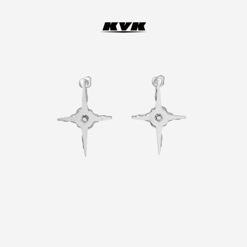 KVKCLOUD云系列十字架镶钻耳钉