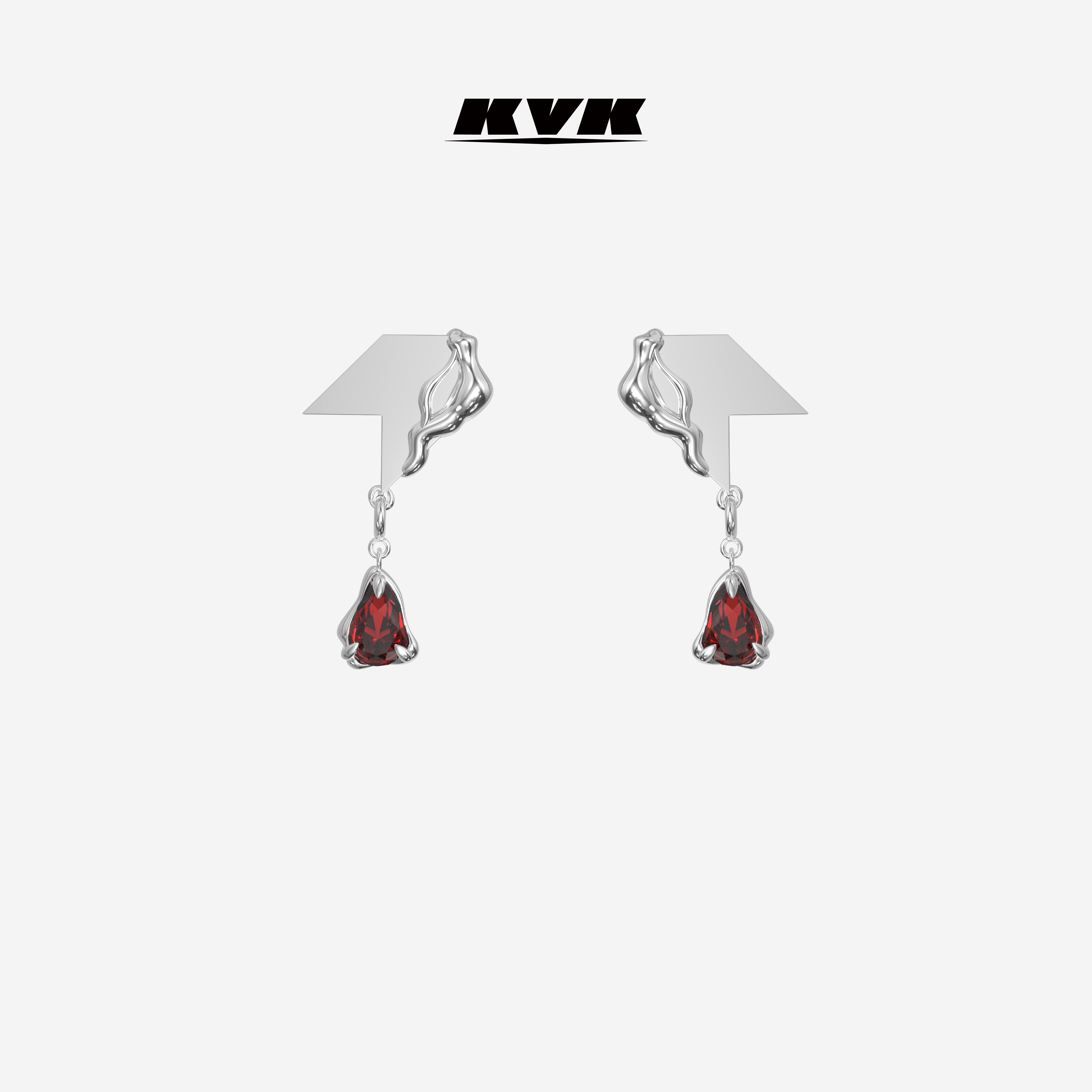 KVK FOURTRY 21S 联名系列红宝石毒液符号耳钉 吴宣仪同款 耳饰