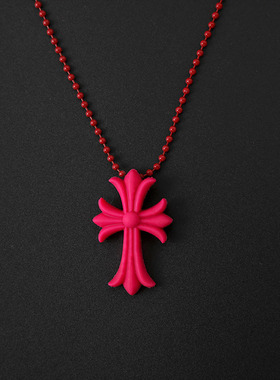 KANZAO 过验版K罗心彩色树脂CH十字架项链潮青山20周年限定款男女