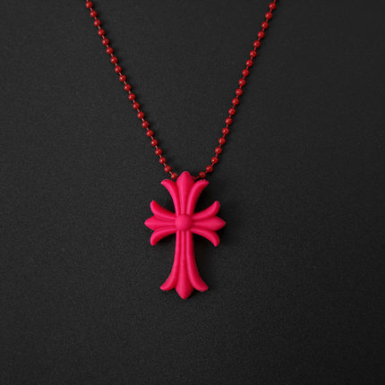 KANZAO 过验版K罗心彩色树脂CH十字架项链潮青山20周年限定款男女
