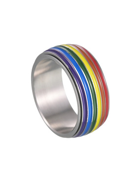 KANZAO新款彩虹可旋转戒指男女同款跨境欧美热销亚马逊希音