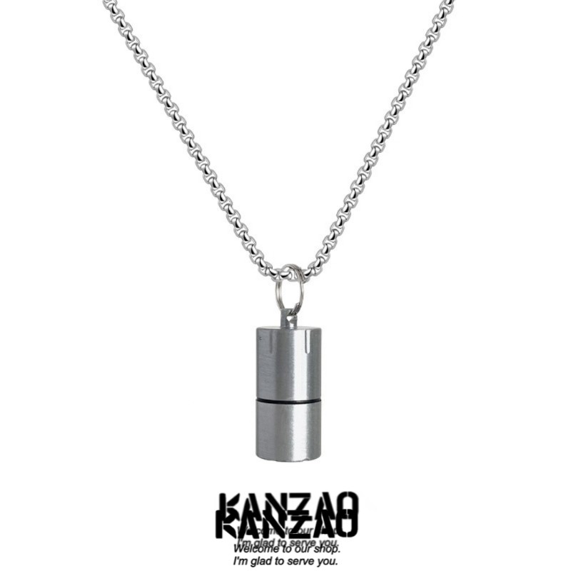 KANZAO-打火机项链韩国ins复古潮人情侣吊坠男女简约百搭个性饰品