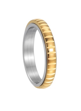 KANZAO欧美新款饰品4MM女式减压旋转戒指304不锈钢指环