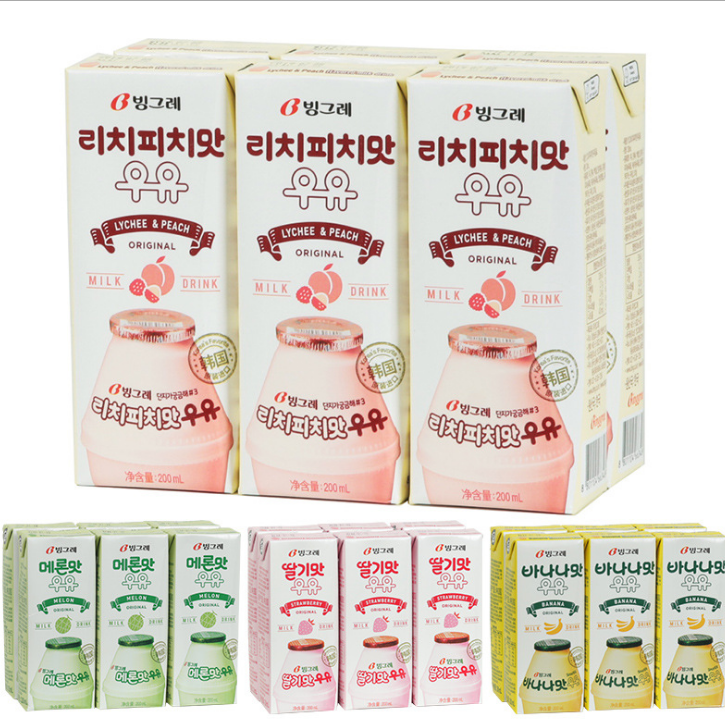 韩国进口宾格瑞香蕉牛奶荔枝蜜桃
