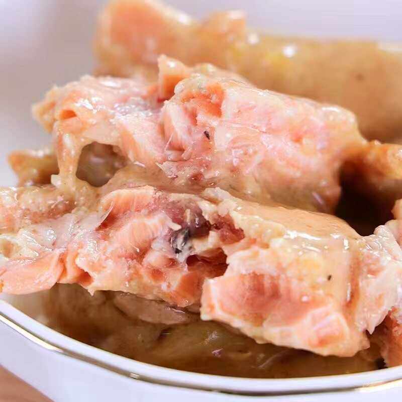 俄罗斯鱼罐头 芥末三文鱼味 沙丁鱼金枪鱼即食鲭鱼整块鱼肉 170g