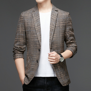 2023春款男士上衣中青年流行修身潮流西服P105图片