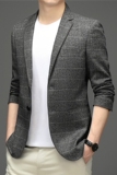 2023春款男士上衣中青年流行修身潮流西服P165，男装西服，电商D223-1