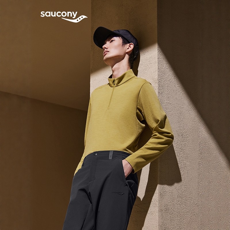 Saucony索康尼男美丽奴羊毛抗菌防晒长袖针织衫,运动服/休闲服装,运动T恤,淘宝优惠券,粉丝福利购,淘宝优惠卷