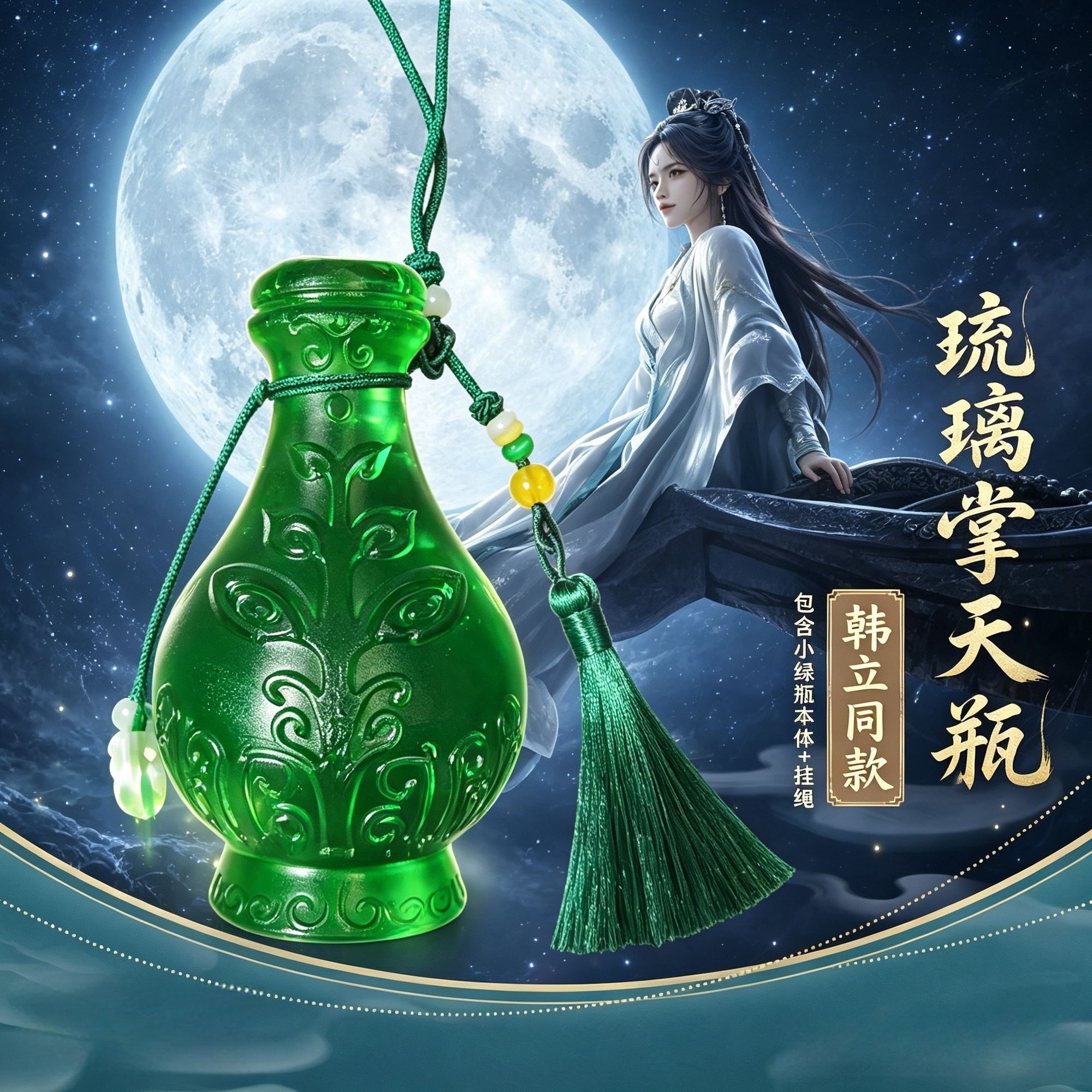 凡人修仙传韩立小绿瓶掌天瓶树脂效果动漫周边挂件摆件收藏礼品图片