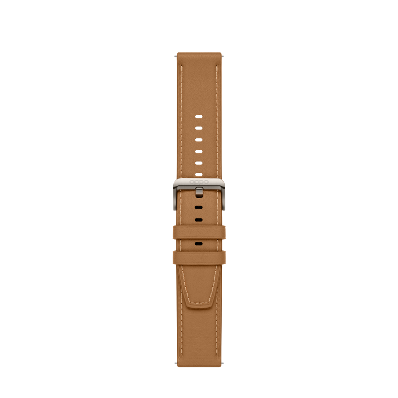 适配OPPO Watch3/4/X /X2/pro 手表表带适用一加手表2表带时尚商务风牛皮表带 时尚版 棕色真皮表带22mm