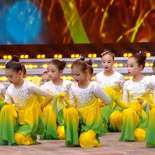 稻花香演出服儿童稻田舞蹈服丰收节舞蹈在希望 田野少儿表演服装