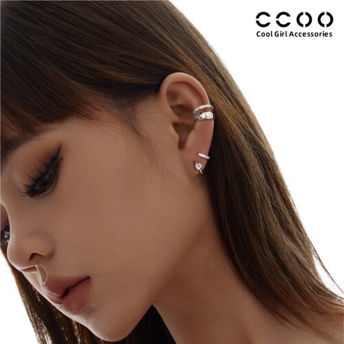 CC&OO2026年新款法式复古水钻耳夹女无耳洞高级感小众气质耳骨夹