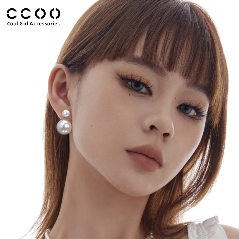 CC&OO法式轻奢珍珠耳环女2025年新款潮小众高级感耳钉气质耳饰品