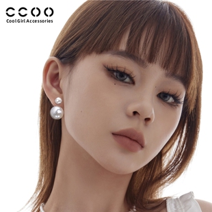 CC&OO法式轻奢珍珠耳环女2026年新款潮小众高级感耳钉气质耳饰品
