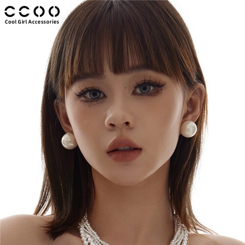 CCOO韩国大珍珠耳钉显脸小耳环