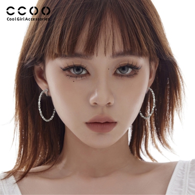 CCOO气质碎银素圈耳夹女显脸瘦