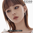 CCOO素圈耳环无耳洞蚊香盘耳夹女设计感小众冷淡风秋冬银色耳饰品