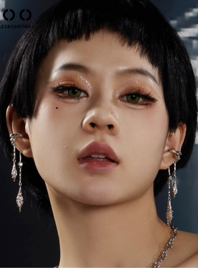 CC&OO神秘钱蛇系列流苏耳夹女原创设计无耳洞耳骨夹新款耳环耳饰