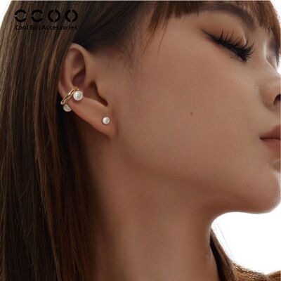 CCOO法式高级感珍珠款耳骨夹耳环女士冷淡风气质耳挂2025新款耳饰