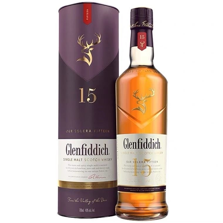 Glenfiddich苏格兰进口格兰菲迪15年单一麦芽威士忌 正品洋酒包邮