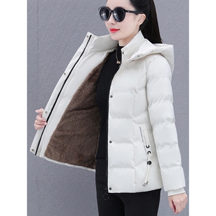 撤柜秋冬季羊羔绒加绒棉衣外套女小个子羽绒棉服中年妈妈加厚短款