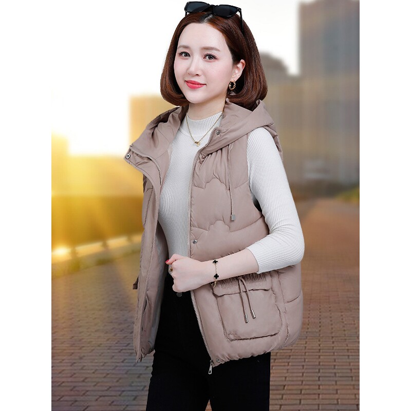 撤柜秋冬季羽绒棉马甲女士新款爆款加厚短款马夹妈妈外穿坎肩背心