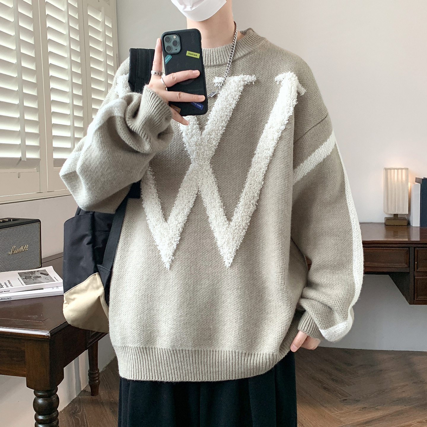 唯品会秋冬季新款毛衣男孩高中初中学生毛线衣青少年大童打底针织