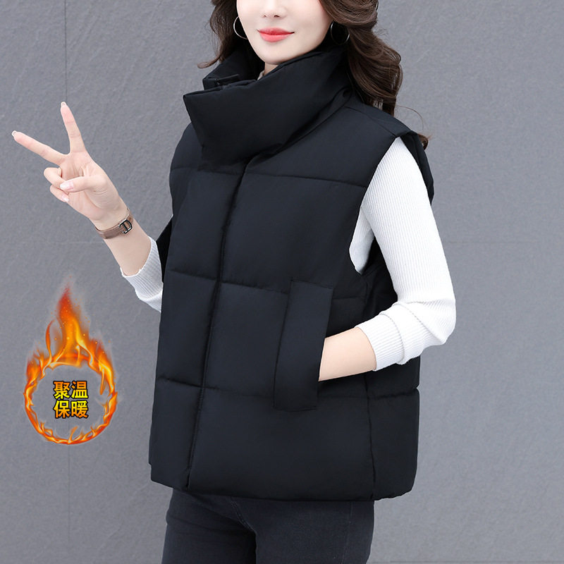 撤柜棉服马甲女士外套韩版短款休闲面包服小个子大码港风宽松学生