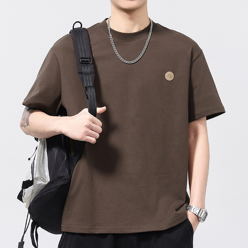 撤柜男士黑色冰皮短袖男夏季凉感t恤新款衣服速干半袖休闲T血