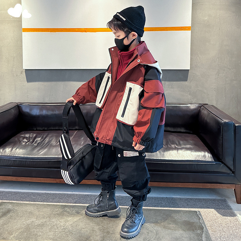 品牌断码男童秋装外套新款韩版儿童冲锋衣三合一秋冬加绒男孩冬季