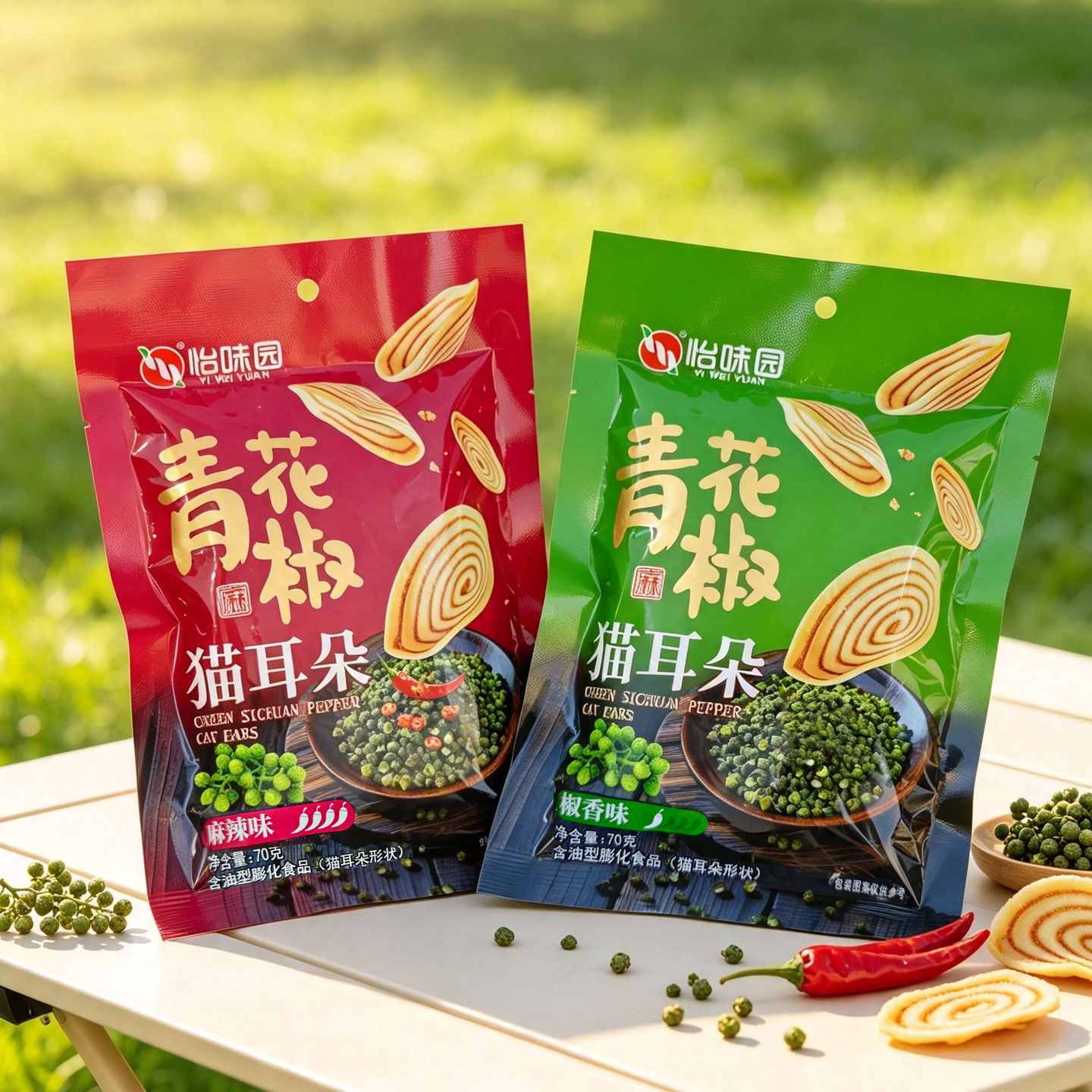 怡味园70g青花椒猫耳朵定量袋装