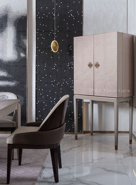 欧式别墅轻奢意式后现代实木家具CG92酒柜