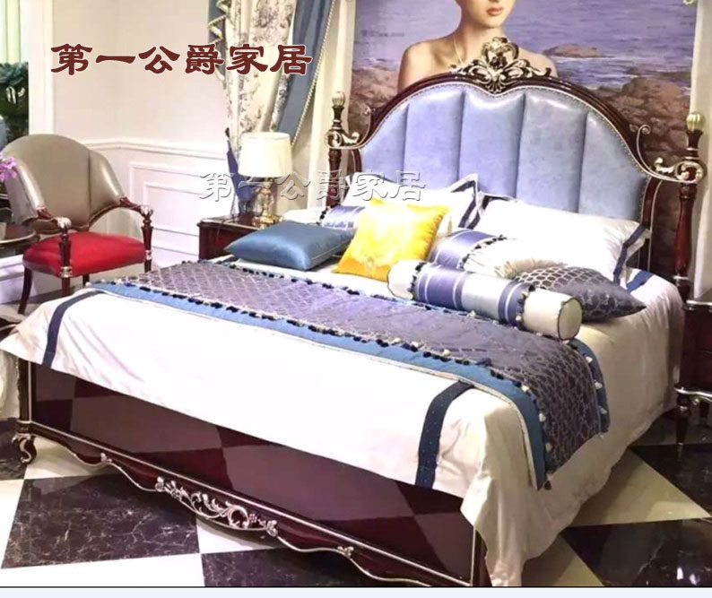 欧式法式贵族奢华家具新古典黑檀钢琴漆ZB29大床双人床有1.5
