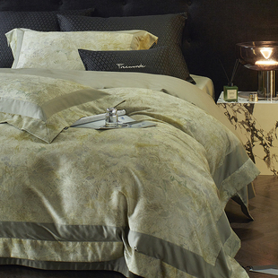 轻奢复古风高端磨毛天丝棉四件套高级感床单被套主卧室秋冬季床品