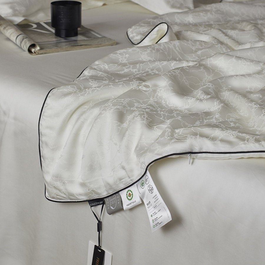 高端100%蚕丝夏凉被四件套莱赛尔天丝凉感裸睡空调被可机洗薄被