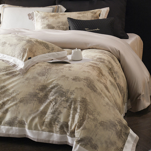 轻奢高端100支天丝棉磨毛四件套高级感被套秋冬季加厚主卧室床品