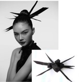 湿发片造型蝴蝶结花朵发型模特走秀设计师假发发型秀场创意妆发