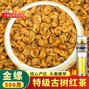 2025年新茶云南特级金螺红茶古树嫩芽纯芽尖滇红金螺茶叶