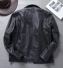 复古值揉头层牛皮1930真皮皮衣夹克男士翻领机车服短款春秋外套潮