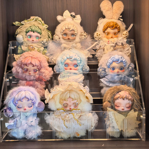 光织园收纳架拉布布搪胶娃娃展示