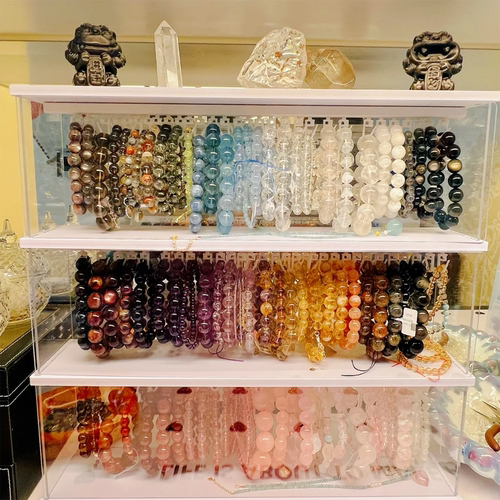 水晶手串收纳盒透明防尘柜