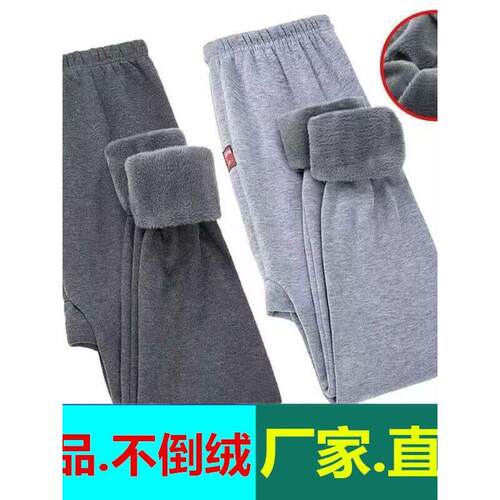男士保暖裤厚款加绒秋裤男加肥加大码棉裤秋冬加厚绒裤线裤毛裤