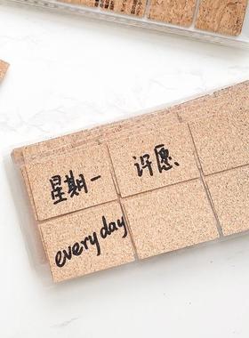 觅思德文Mr.mat标签贴纸木质标记日期标软木手写防水价格签便签